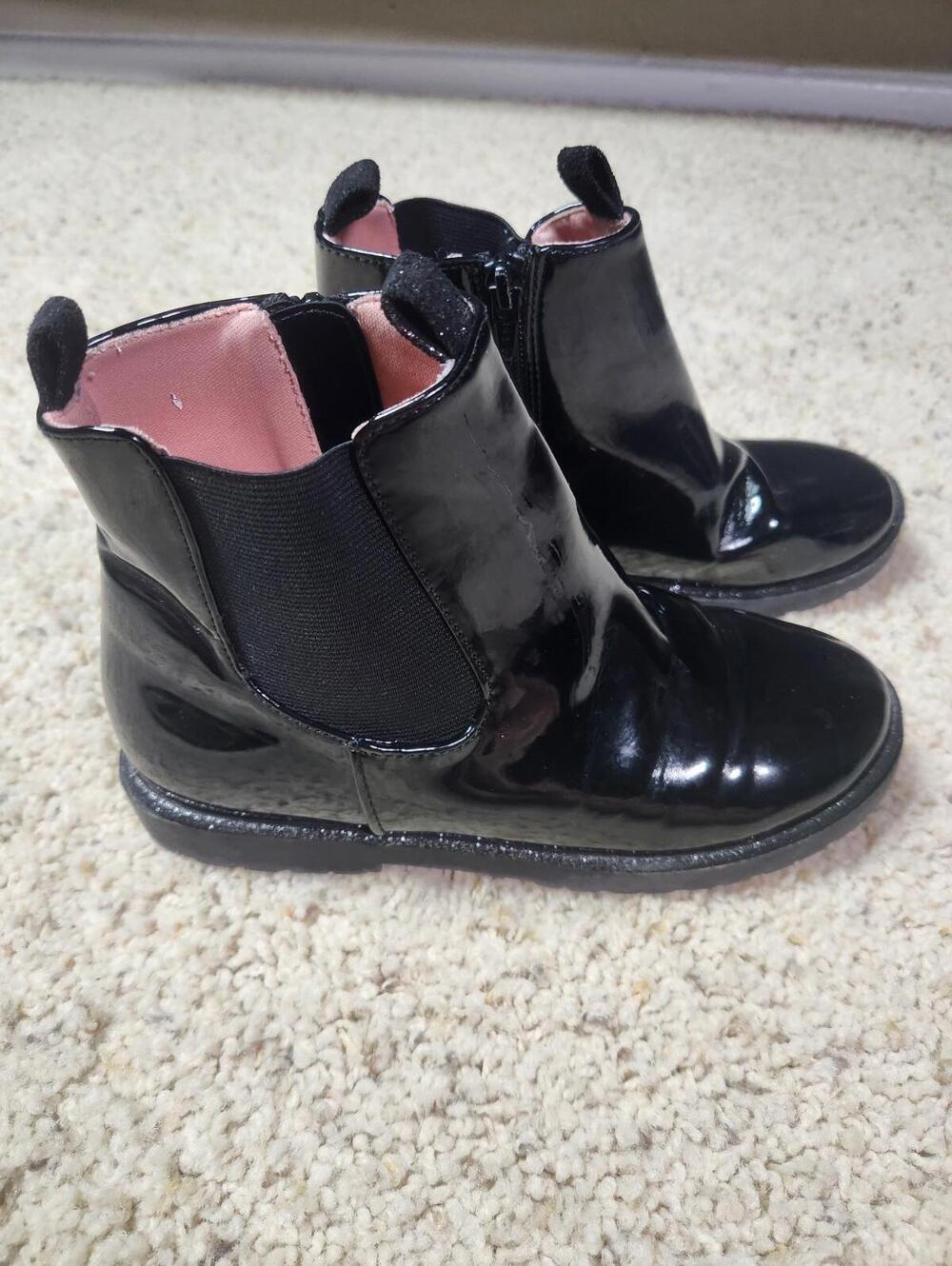 Nordstrom Kids Jaymes Chelsea Black Boots Side Zip 2Y